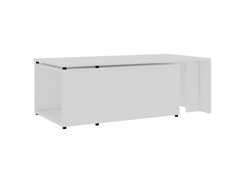  Table basse rectangulaire | table de salon blanc 150x50x35 cm bois d'ingénierie  - Conforama E