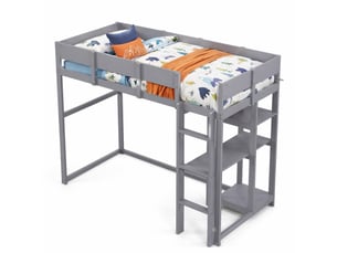 Lit mezzanine 90x200 cm <strong>HAUSS SPOLE</strong> <strong></strong> coloris gris