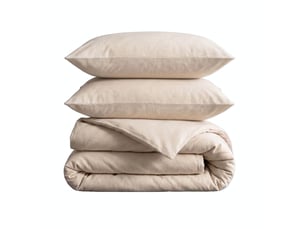 Parure de lit 240x220 flanelle écru terre de nuit
