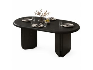 Table basse ovale coloris noir <strong>MAISENTIEL</strong> <strong></strong> - 50 cmx99 cm