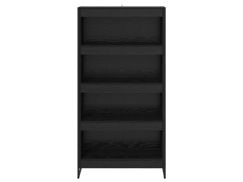 Bibliothèque, armoire à livres 80 x 30 x 155 cm bois d'ingénierie chêne noir  - Conforama E
