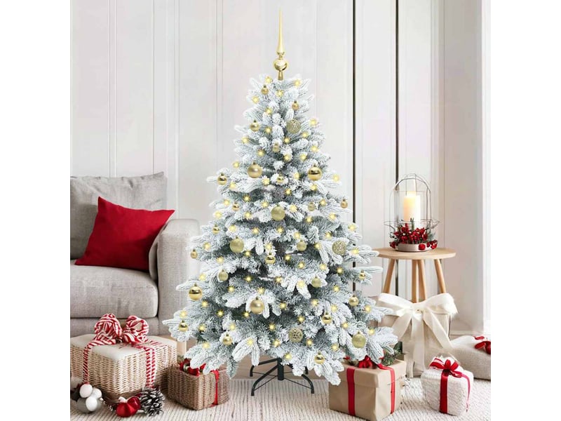 Sapin de noël - arbre de noël artificiel avec 150 led blanc 150 cm pe et pvc - Conforama B