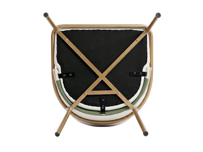  Lot de 4 chaises salle à manger,55x55x85 cm,avec pieds réglables,similicuir,vert doré  - Conforama E