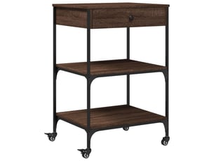 Desserte de cuisine, chariot de rangement chêne marron 60x48x89,5 cm bois d'ingénierie