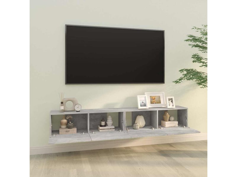  Meubles tv - banc tv - meuble de rangement 2 pcs gris béton 100x30x30 cm bois d'ingénierie  - Conforama C