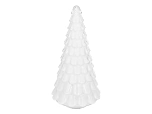 Sapin de noël lumineux led en verre blanc h. 32 cm
