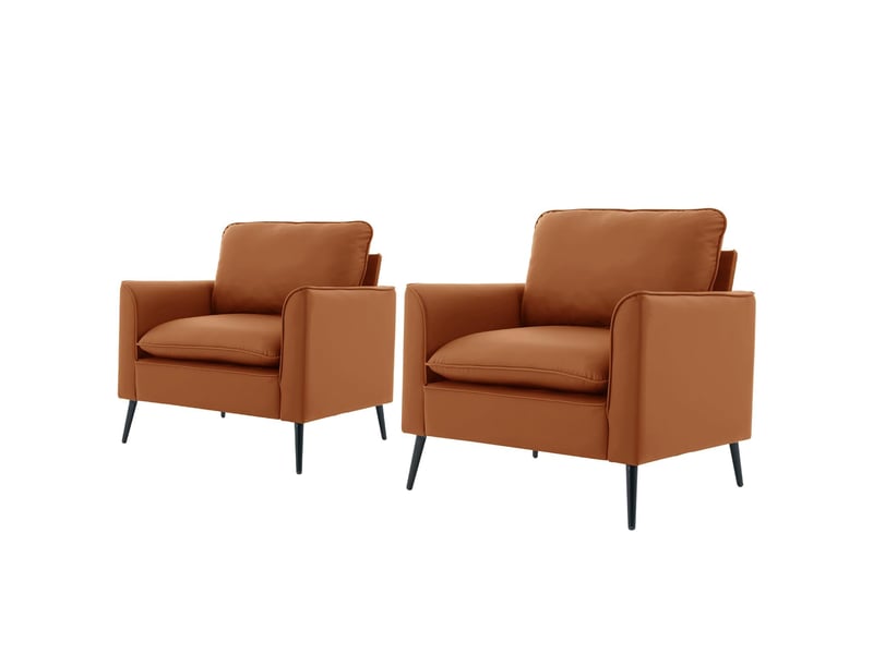  Fauteuil de détente avec coussins de tête et lombaires, design minimaliste pour salon, en similicuir marron  - Conforama A