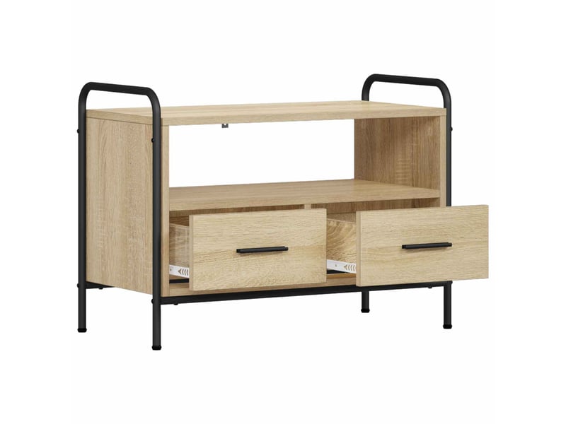  Meuble tv moderne, banc tv 67,5x33x50 cm chêne sonoma bois d'ingénierie shl34667  - Conforama C