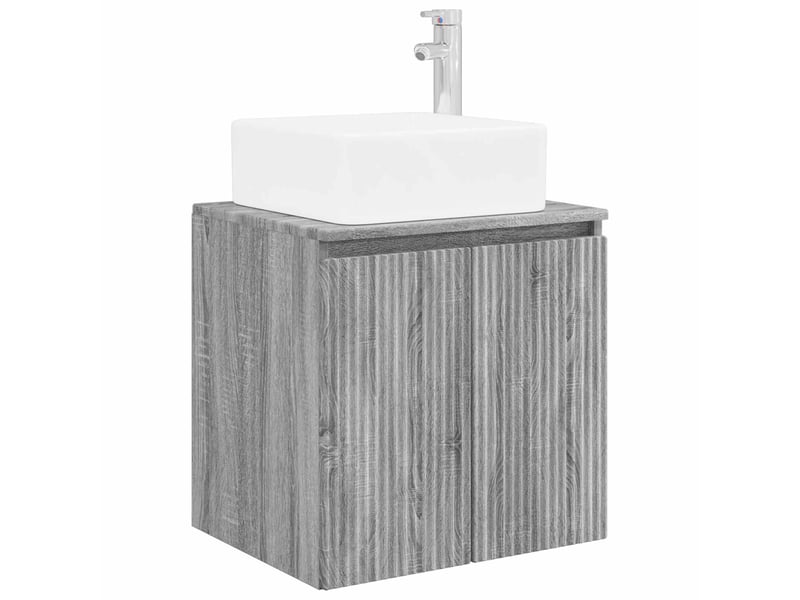Vanité de lavabo mural, meuble de rangement sonoma gris 53x35x63 cm - Conforama A