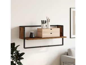 Étagère flottante, étagère suspendue montage mural bois ancien 65 x 25 x 30 cm cf42458