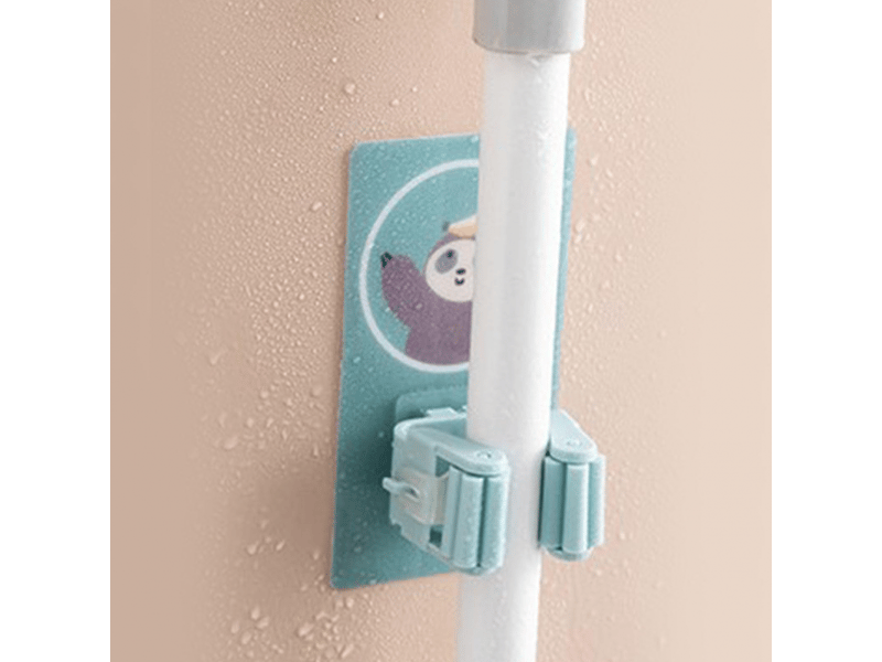 Support de balai et serpillière multifonction à motif dessin animé, organiseur de rangement autocollant pour balais, buanderie, salle de bain, cuisine - Conforama B