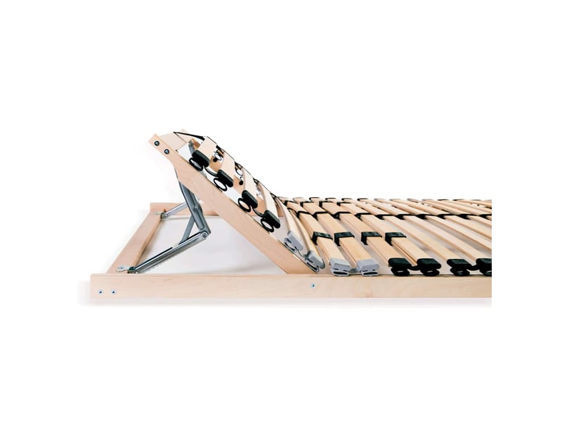  Lit simple- lit adulte -  sommier à lattes sans matelas avec 28 lattes 7 zones 90x200 cm  - Conforama D