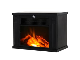 Cheminée électrique à poser avec effet flamme, 6001200 w, 10 à 15 m², noire
