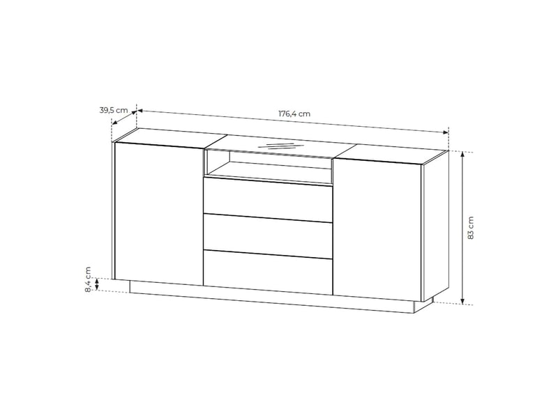  Buffet halefa, armoire 4 étagères, 103x40x83h cm marron clair Halefa - Conforama D