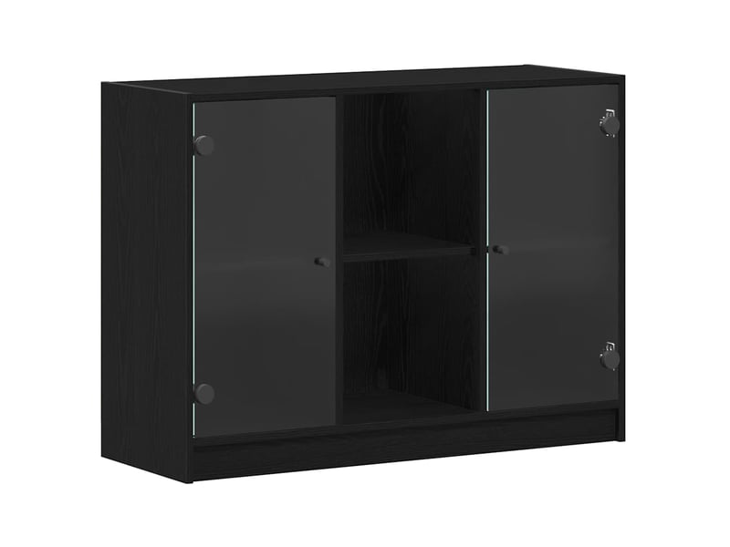  Buffet - bahut - meuble de rangement chêne noir 100 x 37 x 75.5 cm  - Conforama A
