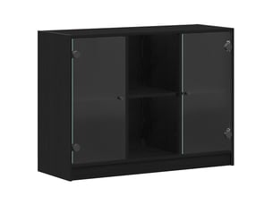 Buffet - bahut - meuble de rangement chêne noir 100 x 37 x 75.5 cm