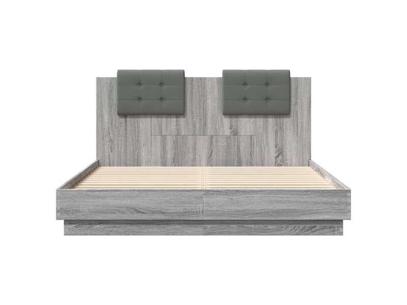  Lit double- lit adulte -  cadre de lit sans matelas sonoma gris 120x200 cm  - Conforama C