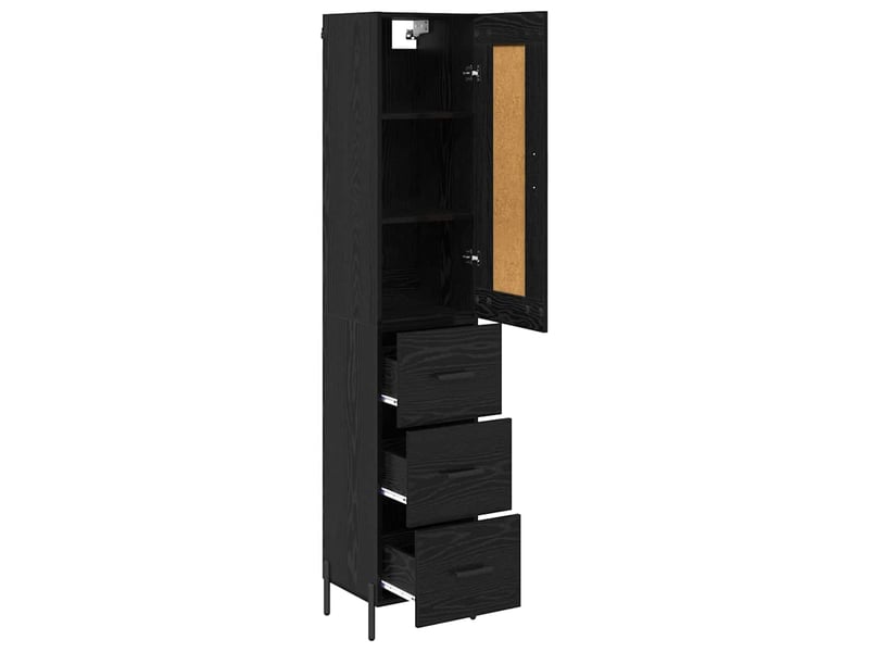  Buffet - haut armoire chêne noir 34,5 x 34 x 180 cm bois d'ingénierie  - Conforama E