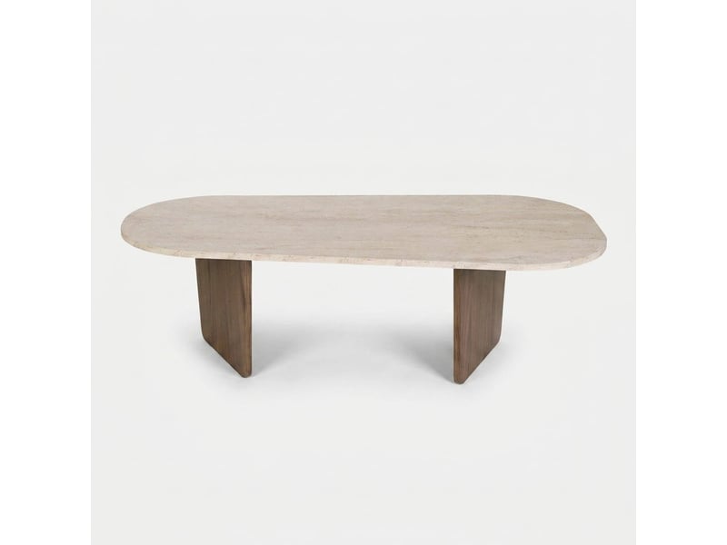  Table de salon ovale en mélamine 130x65 ovalis  - Conforama C