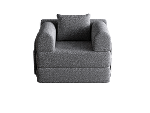 Fauteuil convertible 1 place 94x91,4x94 cm – gris – rangement d'accoudoir et couchage d'appoint