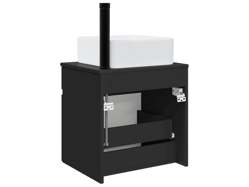  Meuble de lavabo mural, rangement salle de bain noir 49x41x63 cm bois d'ingénierie shl3691  - Conforama D