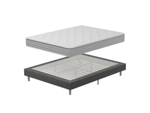 Ensemble matelas et sommier 180x200 cm Ressorts soutien Medium épaisseur 20 cm