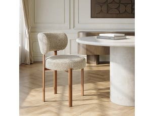 Lot de 2 chaises en bouclette beige lauren