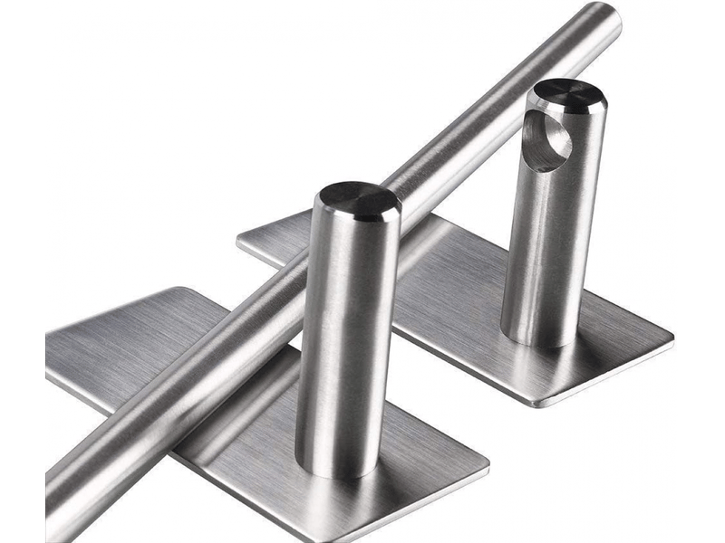 Porte-serviettes mural adhésif en acier inoxydable, 40 cm, argent mat - Conforama B