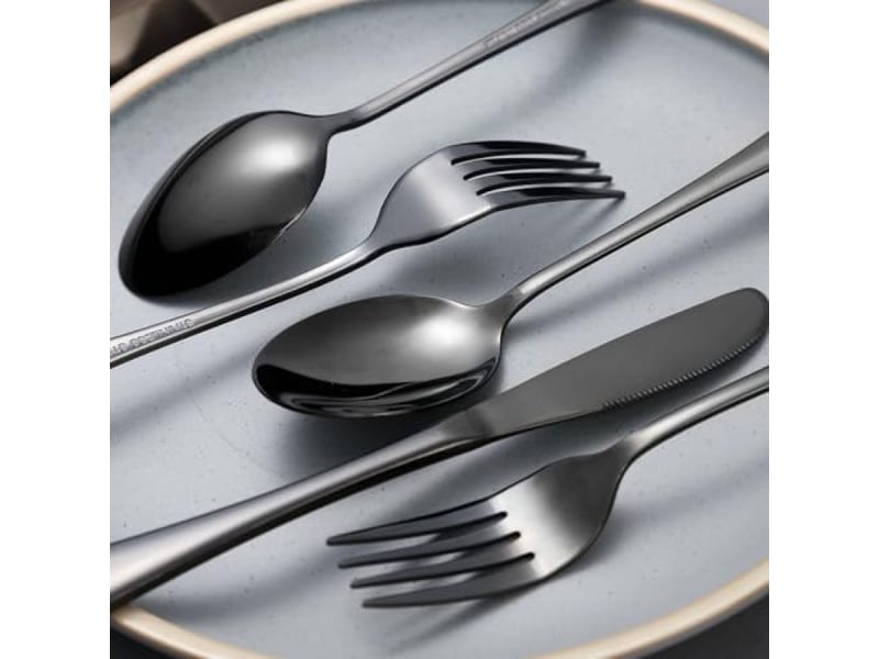  Ensemble de 7 pièces, couteau, fourchette, cuillère, baguettes, paille, ensemble de vaisselle portable en acier inoxydable argenté pour étudiants  - Conforama C