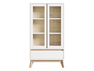Buffet 2 porte(s) 1 tiroir(s) <strong></strong> <strong></strong> - 80 cm coloris blanc