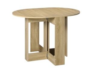 Table pliable de cuisine salle à manger 2 abattants - table ovale extensible - en bois chêne