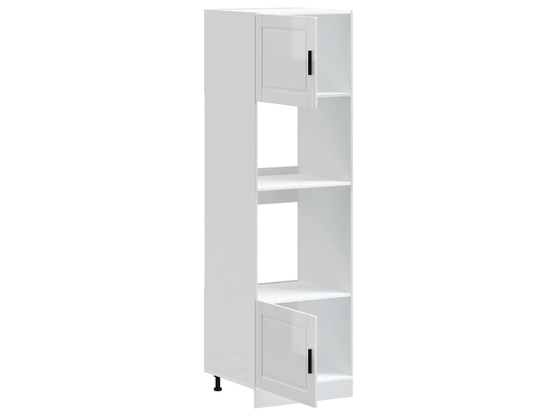 Meuble de rangement, armoires de four porto blanc brillant bois d'ingénierie - Conforama E