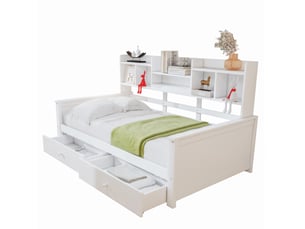 Lit avec rangement 90x200 cm    coloris blanc