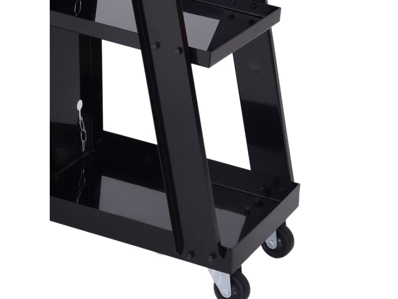  Chariot pour poste à souder 71 x 39 x 70 cm noir en acier, 3 niveaux avec chaîne de sécurité  - Conforama E