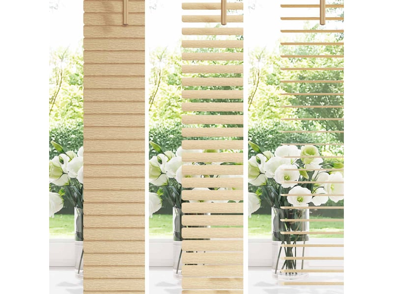 Store vénitien, store de fenêtre marron clair avec motif 213 x 80 cm 25 mm pvc cf47951 - Conforama D
