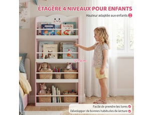 Etagère 60 cm coloris rose