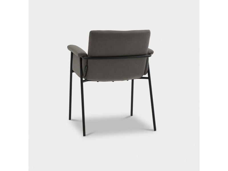 Lot de 4 chaises de salle à manger en simili cuir valeria - gris - Conforama E
