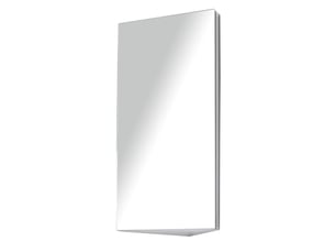 Armoire miroir salle de bain armoire de toilette murale meuble d'angle 2 étagères dim. 30l x 18,4l x 60h cm acier inox.