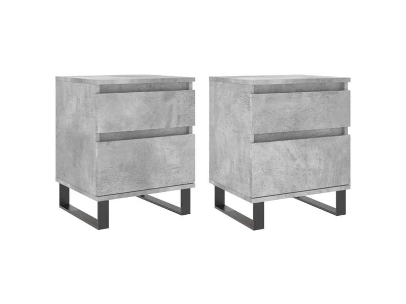  Lot de 2 table de chevet, table de nuit gris béton 40x35x50 cm bois d’ingénierie shl8040  - Conforama A