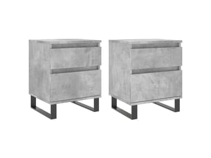 Lot de 2 table de chevet, table de nuit gris béton 40x35x50 cm bois d’ingénierie shl8040