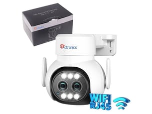 Caméra wifi ptz extérieure 2.5k 4mp double objectif avec zoom hybride 6x vision nocturne couleur ip66 blanc