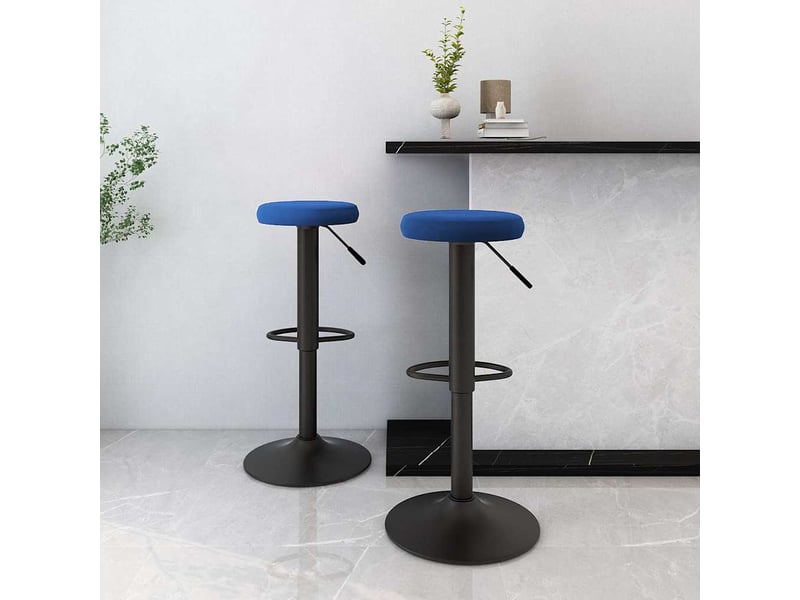  Lot de 2 tabouret de bar, chaise de bar bleu velours shl63539  - Conforama B