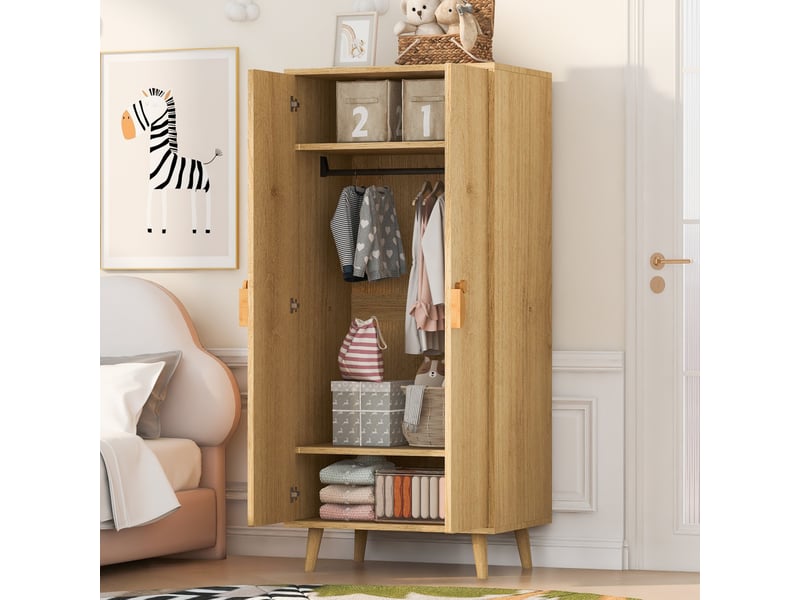  Armoire modenvie 2 portes 70 x 55 x 170 cm rangement bois naturel  - Conforama B