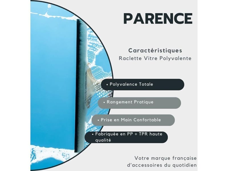  Raclette vitre polyvalente - raclette douche, fenêtres, voiture, miroirs - raclette solide en pp+tpr durable - 19x22cm  - Conforama C