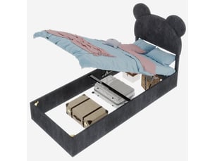 Lit cabane 90x200 cm SOGEU   coloris gris