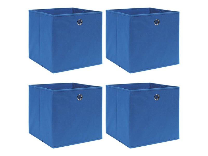  Boîtes de rangement 4 pcs bleu 32x32x32 cm tissu  - Conforama B