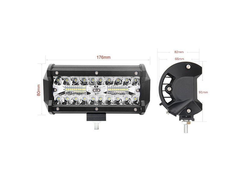 Barre lumineuse led pour voiture, 2 phares de conduite tout-terrain 120 w, phares antibrouillard 6500 k, étanche ip67 - Conforama E