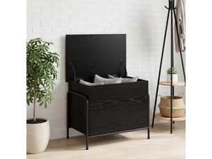 Boîte de rangement, coffre de rangement chêne noir 80x40x49,5 cm shl67975