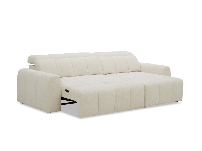  Canapé d'angle relax électrique en velours chiné beige dania -angle droit KF8665B-3M-BEI - Conforama C