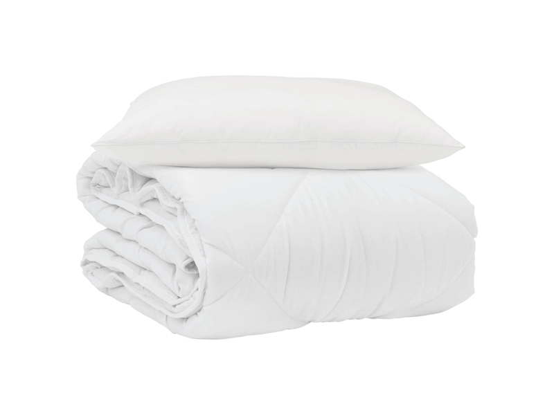  Duvet d'été simple avec oreiller 2 pièces - couette blanc microfibre  - Conforama A